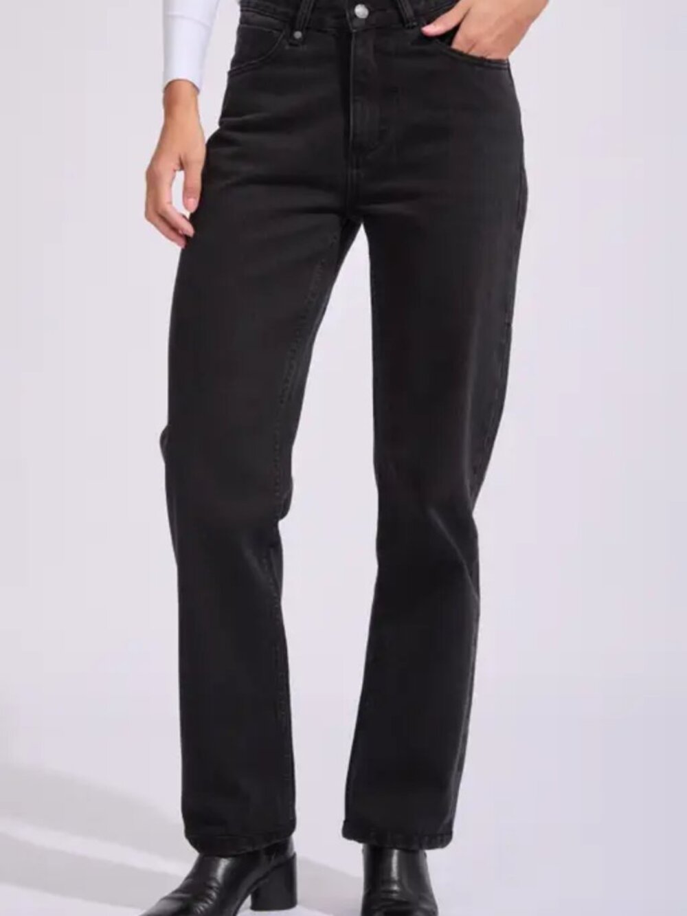 Faherty Comfort Denim Mid Rise Straight Black Women's - Size 26
